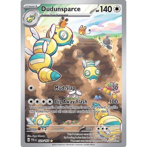 Pokemon Paldea Evolved Illustration Rare Dudunsparce #229