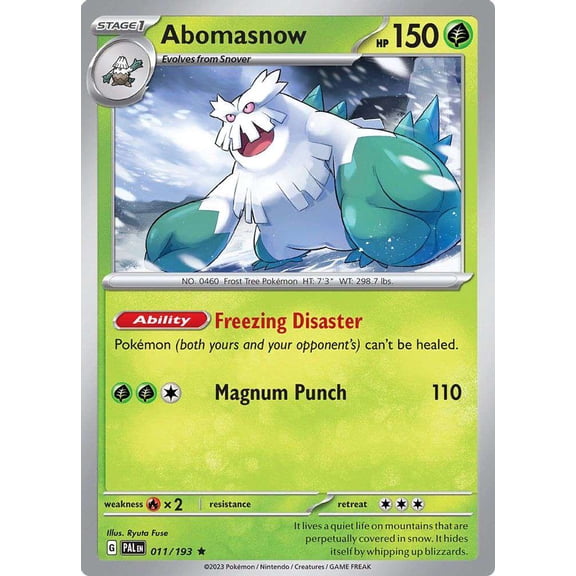 Pokemon Paldea Evolved Rare Abomasnow #11