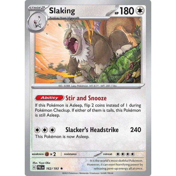 Pokemon Paldea Evolved Rare Slaking #162
