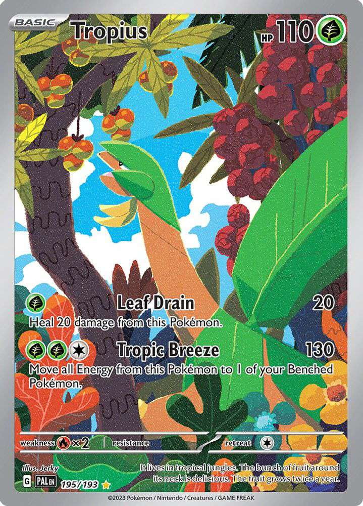Pokemon Paldea Evolved Tropius #195 (Illustration Rare)
