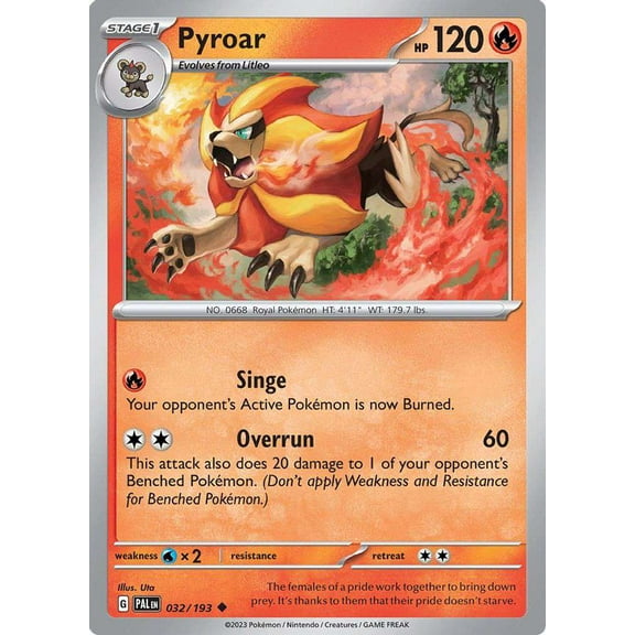 Pokemon Paldea Evolved Uncommon Pyroar #32