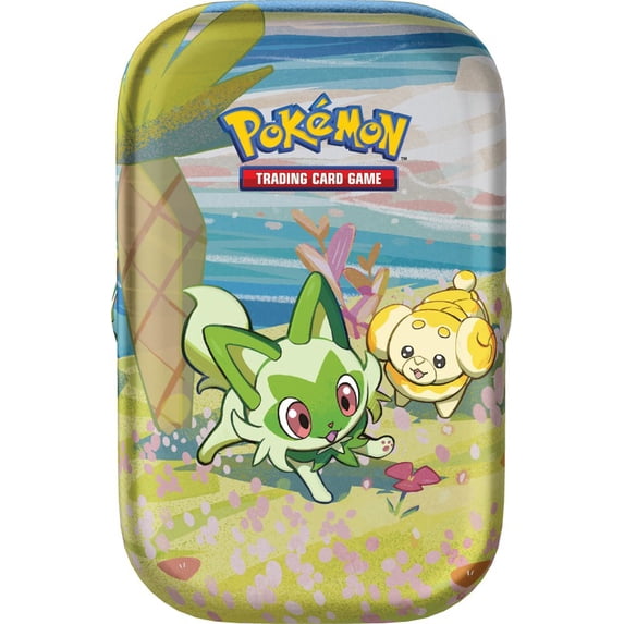 Pokemon Paldea Friends Sprigatito Mini Tin Set (2 Booster Packs & Art Card)