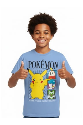 Pokémon, Boys' & Big Boys', Paldea Grid, Short Sleeve, Graphic Tee, Sizes 4-18