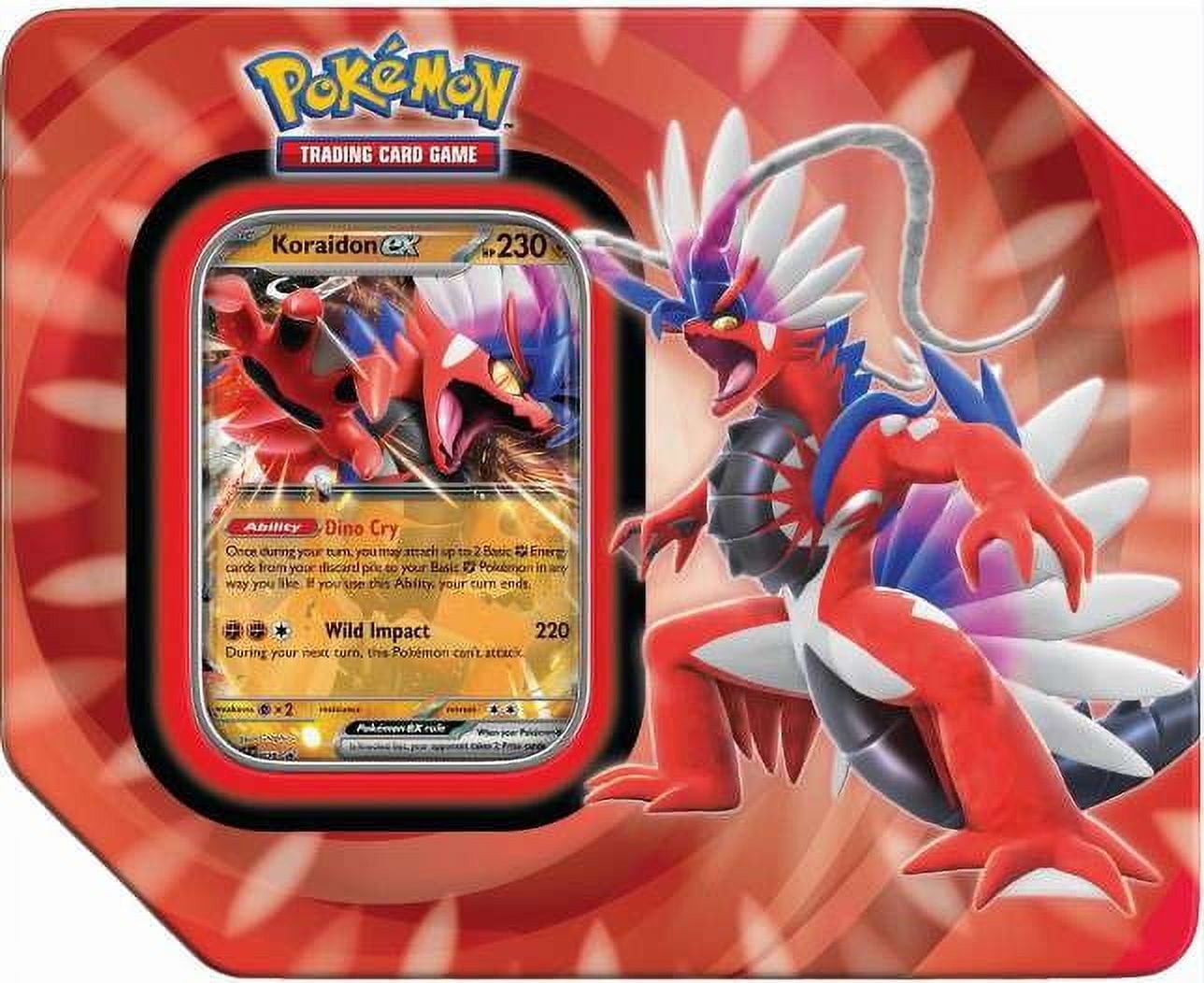 Pokemon Paldea Legends Koraidon ex Tin (5 Booster Packs,1 Promo Foil Card & More)