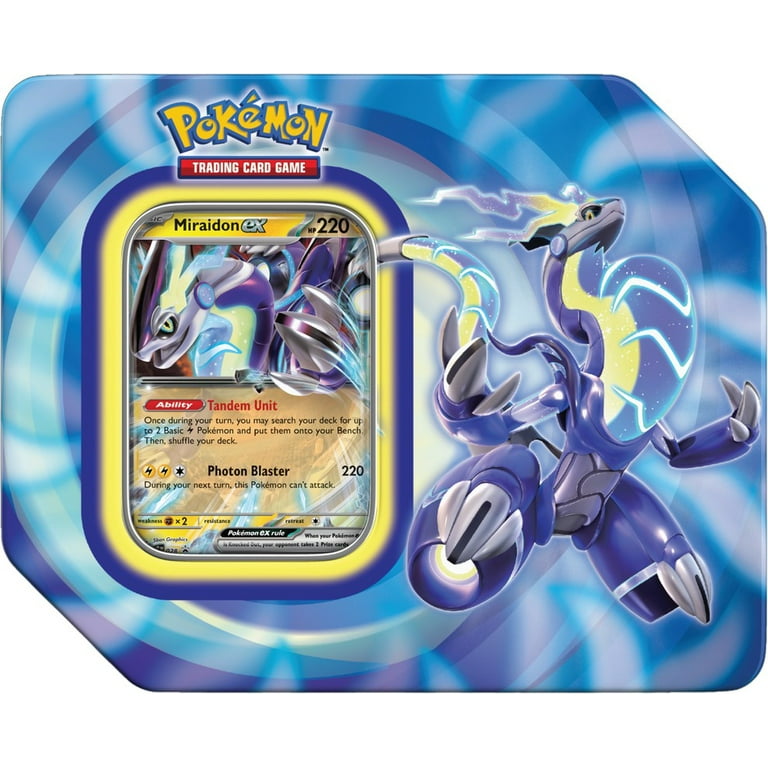 Pokemon Paldea Legends Miraidon ex Tin (5 Booster Packs,1 Promo Foil Card &  More) 