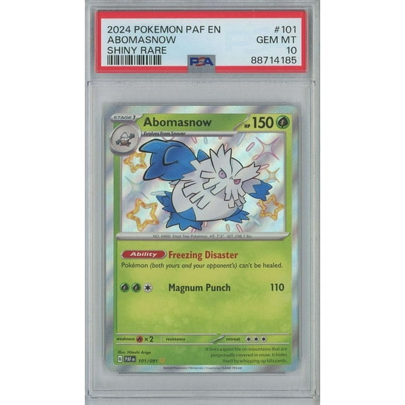 Pokemon Paldean Fates Baby Shiny Abomasnow #54101 (PSA Gem Mint 10)