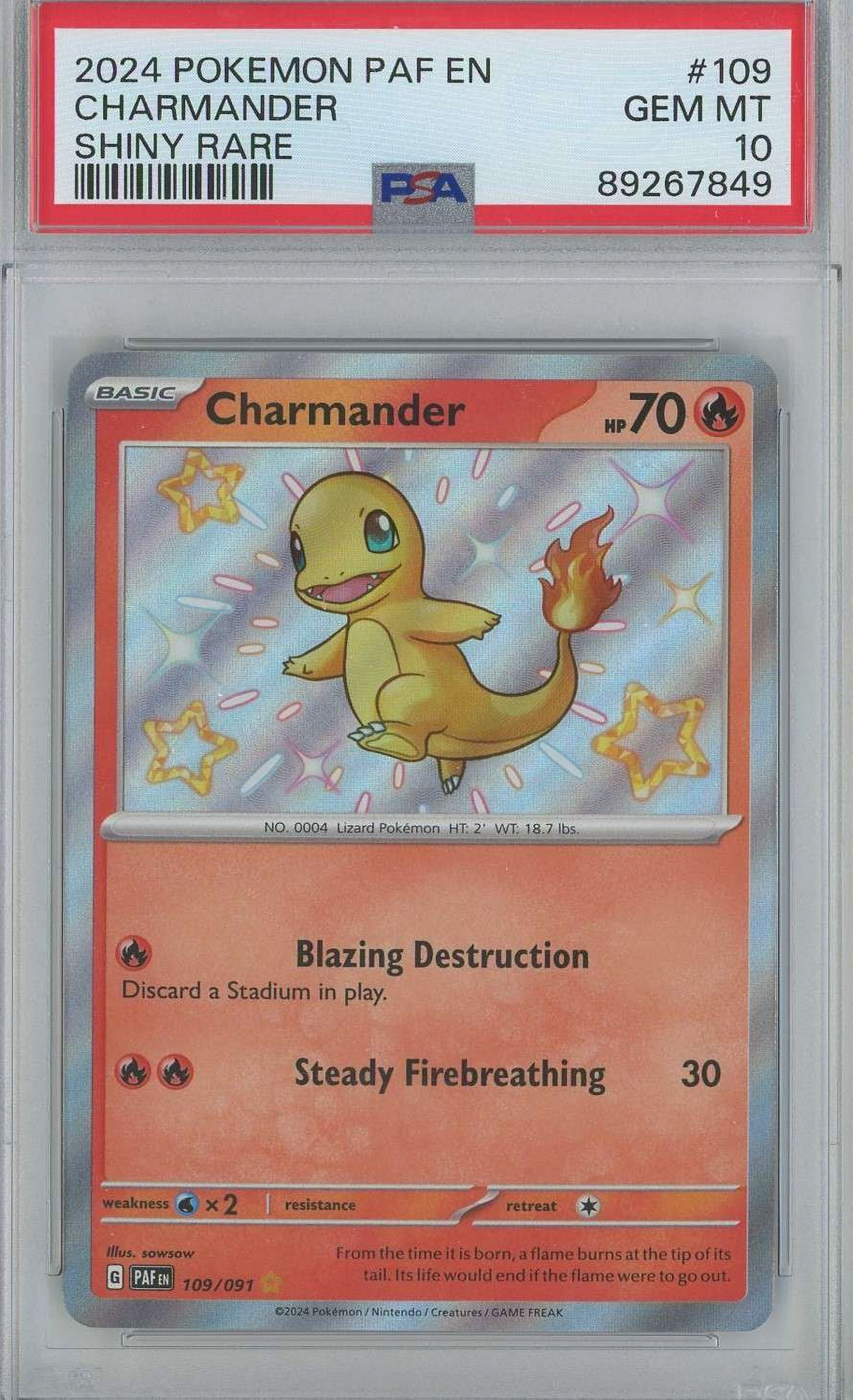 Pokemon Paldean Fates Baby Shiny Charmander #109 (PSA Gem Mint 10)