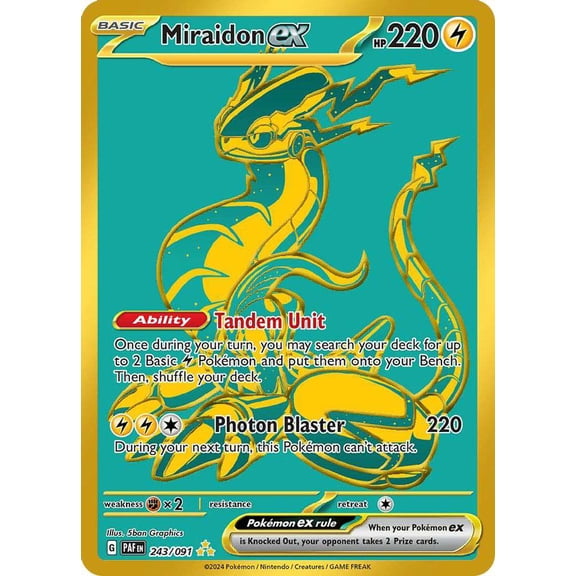Pokemon Paldean Fates Hyper Rare Miraidon ex #243