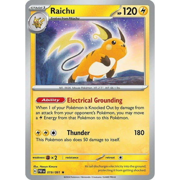 Pokemon Paldean Fates Rare Raichu #19