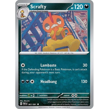 Pokemon Paldean Fates Uncommon Scrafty #61