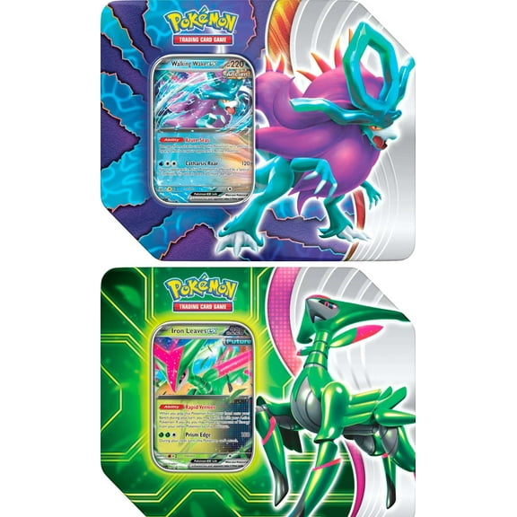 Pokemon Paradox Clash Walking Wake ex & Iron Leaves ex Set of 2 Tin Sets