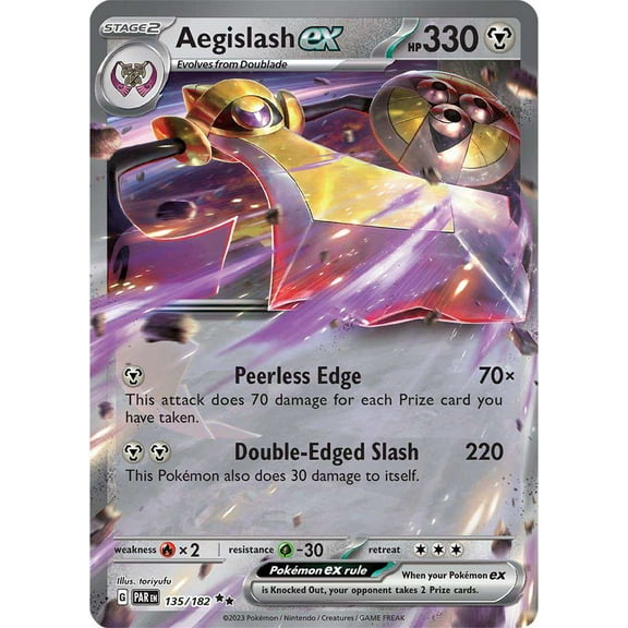 Pokemon Paradox Rift Double Rare Aegislash ex #135