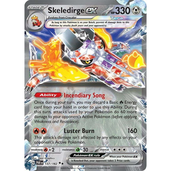 Pokemon Paradox Rift Double Rare Skeledirge ex #137