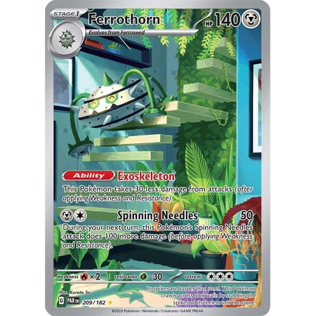 Pokemon Paradox Rift Illustration Rare Ferrothorn #209