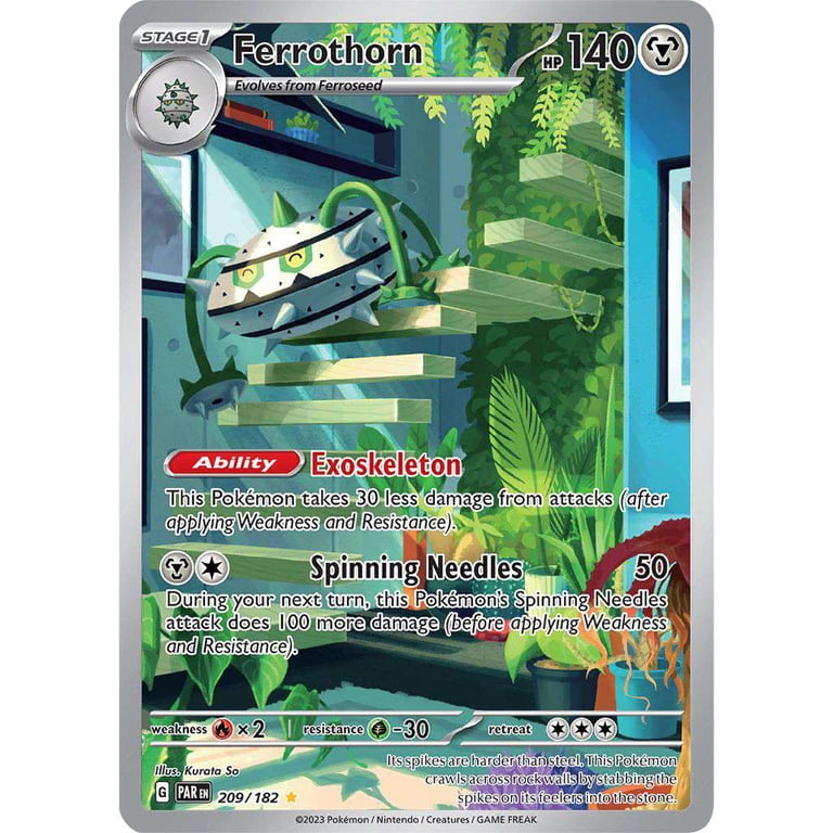 Pokemon Paradox Rift Illustration Rare Ferrothorn #209 - Walmart.com
