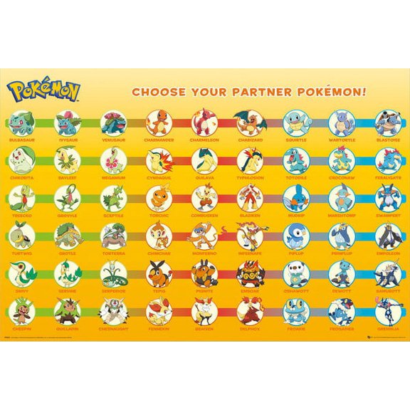 Pokemon Partner Pokemon Laminated Poster (24 x 36)