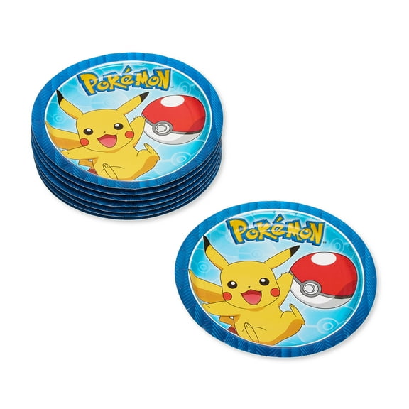 Pokemon Party Paper Round Plate, 7 in, 8ct