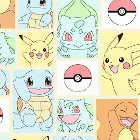 Pokemon Patch Cotton Fabric- Precut