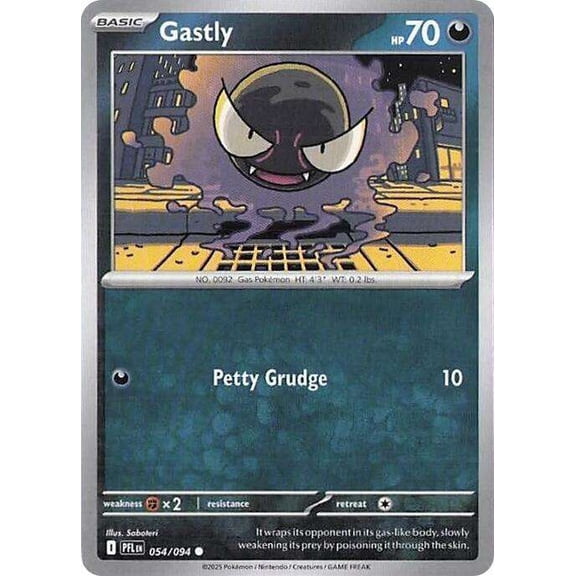 Pokemon Phantasmal Flames Common Gastly #54