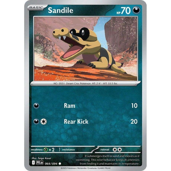 Pokemon Phantasmal Flames Common Sandile #64