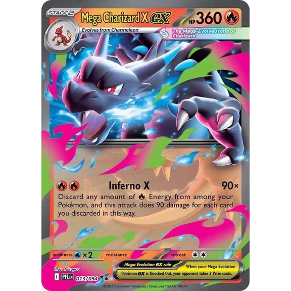 Pokemon Phantasmal Flames Double Rare Mega Charizard X ex #13