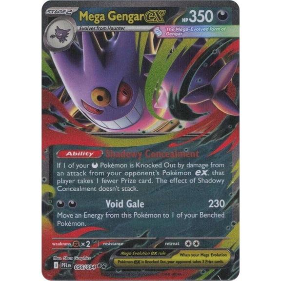 Pokemon Phantasmal Flames Double Rare Mega Gengar ex #56
