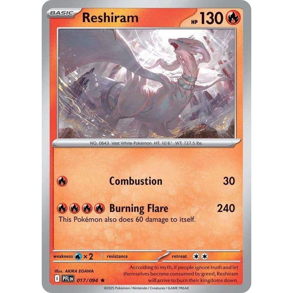 Pokemon Phantasmal Flames Rare Reshiram #17