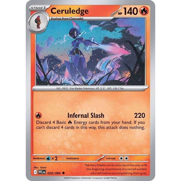 Pokemon Phantasmal Flames Uncommon Ceruledge #20
