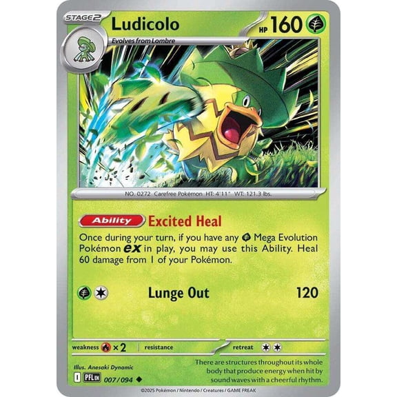 Pokemon Phantasmal Flames Uncommon Ludicolo #7