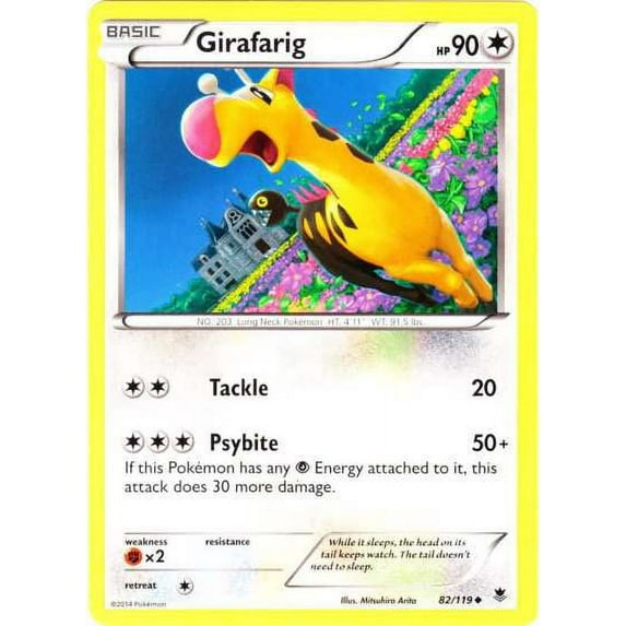 Pokemon Phantom Forces Uncommon Girafarig #82