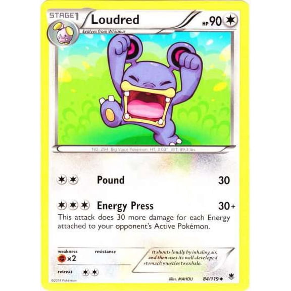 Pokemon Phantom Forces Uncommon Loudred #84