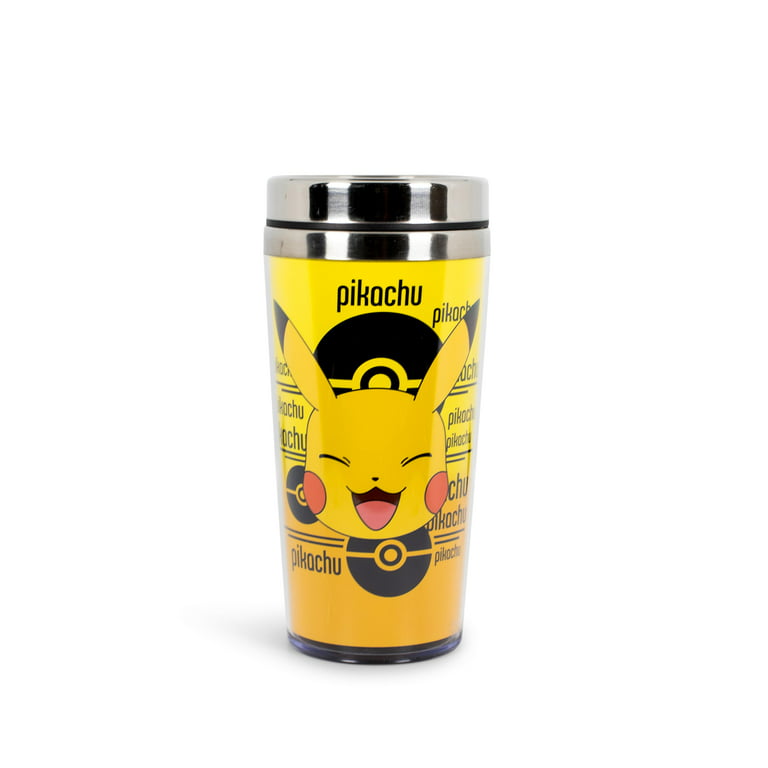 Pokemon Pikachu 16oz Insulated Travel Coffee Mug Tumbler w/ Non-Spill Metal  Lid 