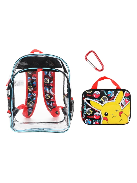 Pikachu 3-Piece 16" Backpack Set with Padded Utility Case & Carabiner
