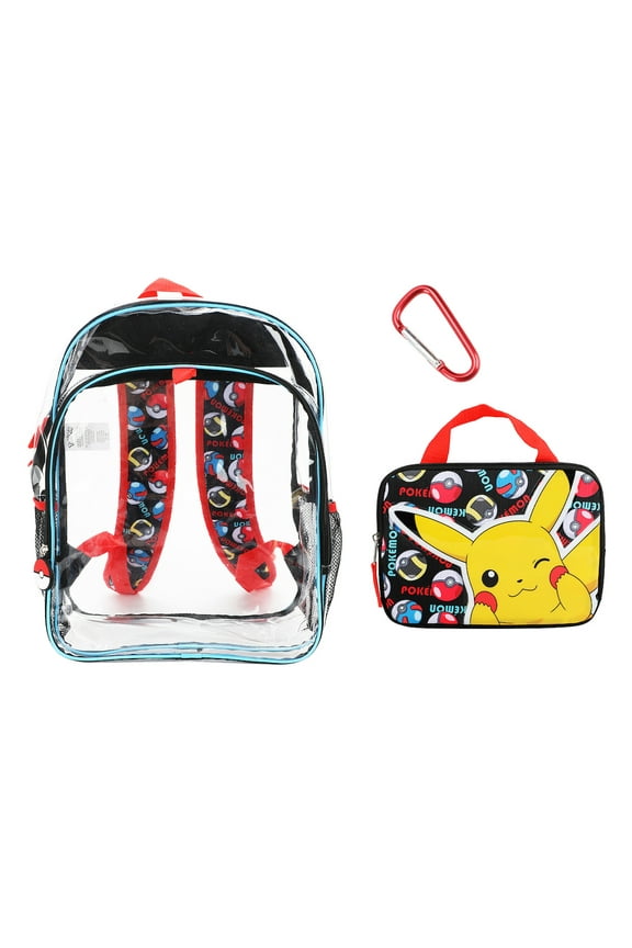 Pikachu 3-Piece 16" Backpack Set with Padded Utility Case & Carabiner