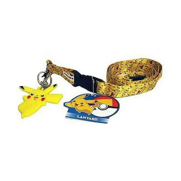 Pokemon Pikachu All over print Lanyard keychain ID Badge Holder with Pikachu Charm