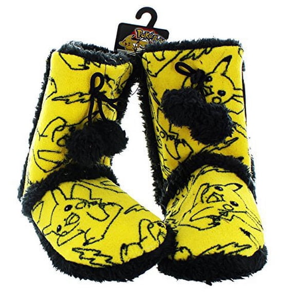 Pokemon Pikachu Allover Print Womens Boot Slippers M