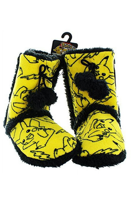 Pokemon Pikachu Allover Print Womens Boot Slippers M