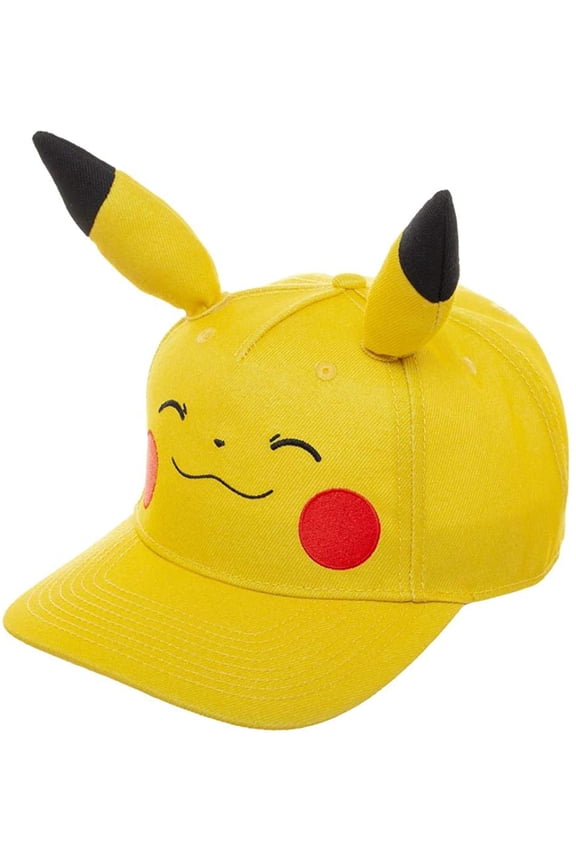 Pokemon Pikachu Big Face Yellow Snapback Hat