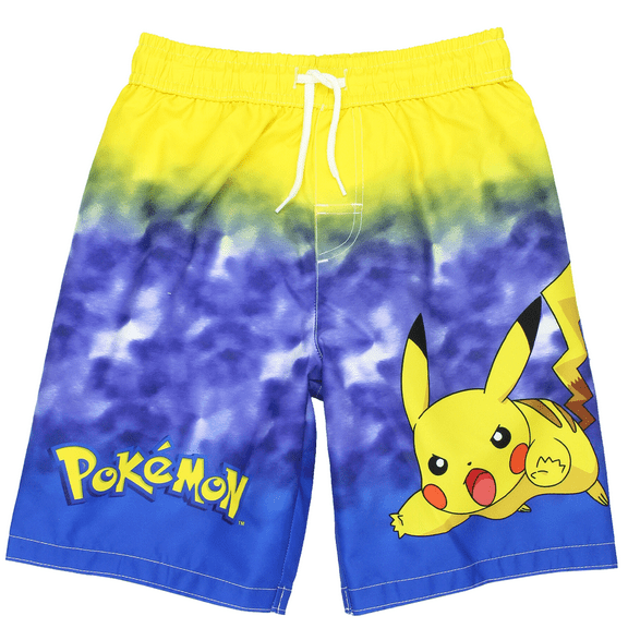 Pokemon Pikachu Boys Swim Trunks, UPF50 Sun Protection, Quick Dry Swimsuit 512KM