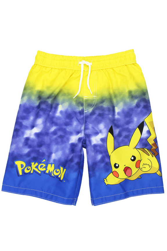 Pokemon Pikachu Boys Swim Trunks, UPF50 Sun Protection, Quick Dry Swimsuit 512KM
