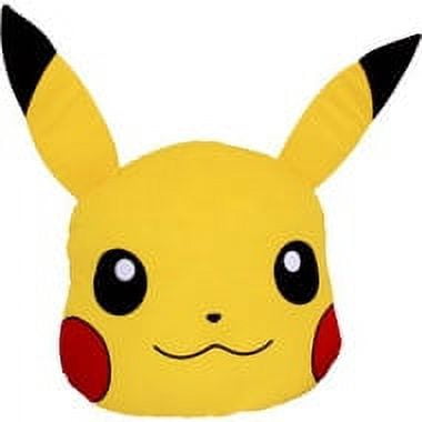 Pokemon Pikachu Decorative Pillow, 16x16, Shaped, Yellow, Machine Wash, 1 Each