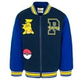 thumbnail image 1 of Pokemon Pikachu French Terry Varsity Zip Up Bomber Jacket Little Kid to Big Kid, 1 of 5