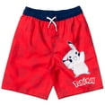 thumbnail image 1 of Pokemon Pikachu Little Boys Swim Trunks Bathing Suit Red 7, 1 of 5