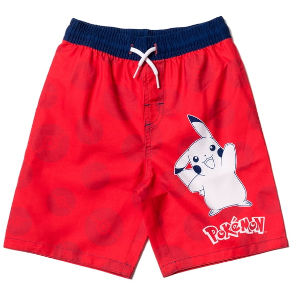 Pokemon Pikachu Little Boys Swim Trunks Bathing Suit Red 7
