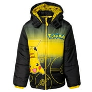 POKEMON Pikachu Little Boys Zip Up Winter Coat Puffer Jacket Toddler to Big Kid