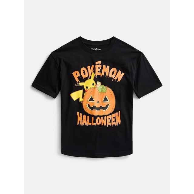 Pokemon Pikachu Little Boys and Big Boys Halloween Graphic Tee, Sizes 4-18