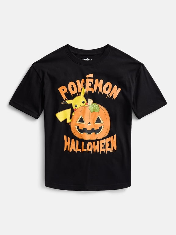 Pokemon Pikachu Little Boys and Big Boys Halloween Graphic Tee, Sizes 4-18