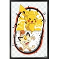 thumbnail image 1 of Pokemon - Pikachu Meowth Battle Wall Poster, 14.725" x 22.375" Framed, 1 of 6