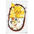 thumbnail image 1 of Pokemon - Pikachu Meowth Battle Wall Poster, 22.375" x 34" Framed, 1 of 6
