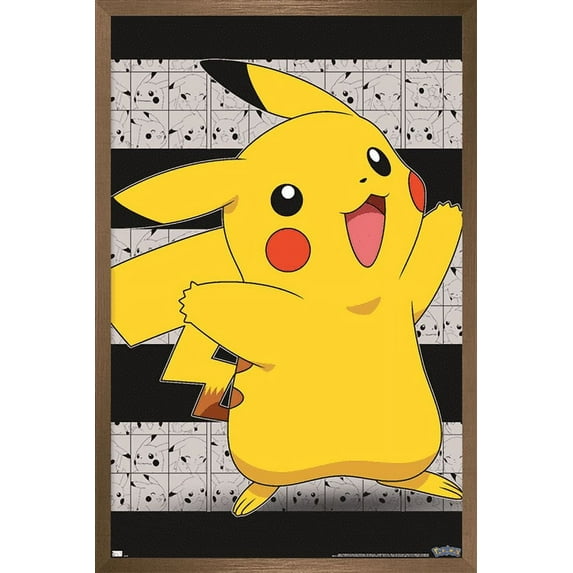 Pokemon - Pikachu Open Arms Wall Poster, 14.725" x 22.375" Framed